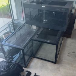 Multiple different glass and PVC enclosures