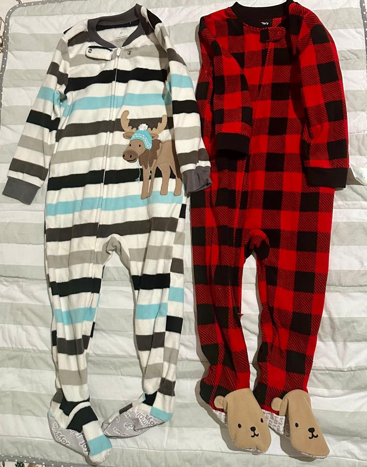 Carters 2 fleece onesies 24M
