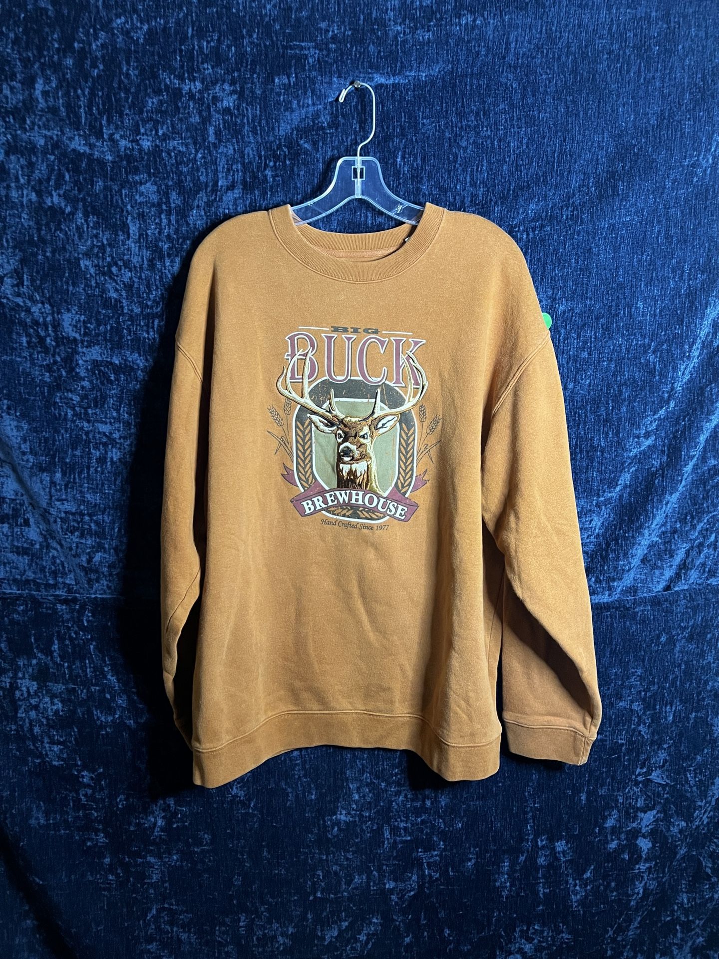 Tan and brown vintage Buck Brewery sweatshirt