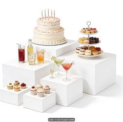 White Cube Riser Display Stand Set