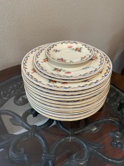 Vintage Floral China Plate Set