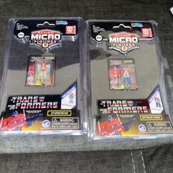 Micro Figures The Transformers Optimus Prime & Starscream w/ Figure Stand NEW