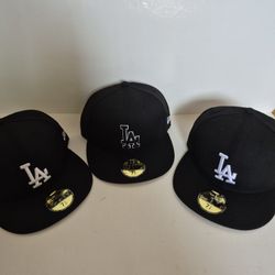 LA DODGERS ( 3 PC ) NEW ERA 59 FIFTY CAP SIZE 7 3/8