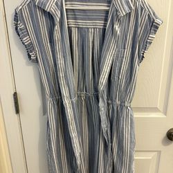 Blue & White Striped Dress 
