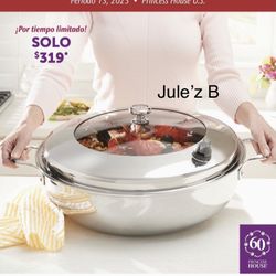 Princess House. Cacerola De 16 Qts Vida Sana 5 Ply Nueva En Su Caja 