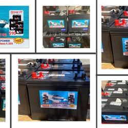 Baterías Marinas Nuevas Con Garantía De 1 Año Y Precios Nuevos 