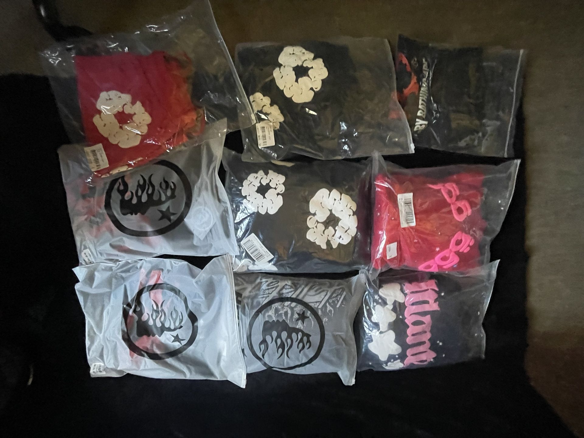 Hellstar,denim tears,sp5der,bape