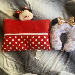 minnie mouse pillow and neck pillow 