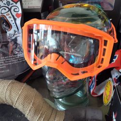 Motocross Off-road Dirt Bike Goggles Brand New Fly Racing Orange Goggles With Clear Lens