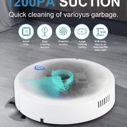 Robot Vacuum Cleaner, 2-in-1 Robot Vacuum and Mop,1200Pa High Suction,362° Intelligent Steering,No Wi-Fi Need,Ideal for Pet Hair, Hard Floor and Carpe