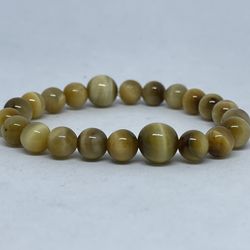 NATURAL Charged Golden Tiger Eye Bracelet (known For: healer, Protect Against Negative Energy,decision & $ Making, Calm Emotions)