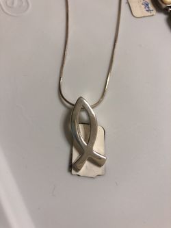 Christian Fish Sterling Silver with Chain 925 Silver