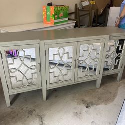 $2200 Gray Star Furniture Mirrored Home Entertainment Center Or Dresser