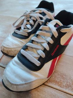 Reebok Girls Boys White Black Red Lace Up Sneakers Size 3