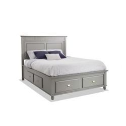 Spencer Queen Gray Storage Platform Bed