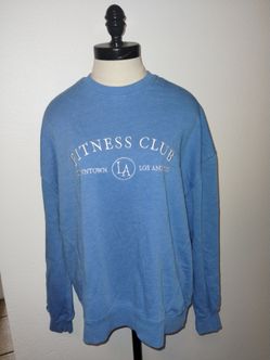 Garage Fitness Club LA Bright Blue Oversized Sweatshirt Petite Small