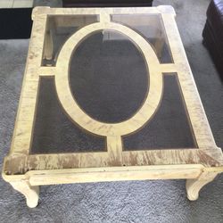 Glass N Wood Table $100