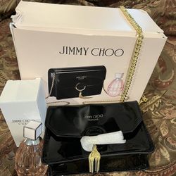 NIB Jimmy Choo L’Eau Eau De Toilette Gift Set 3oz Black Evening Bag