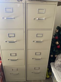 Tan Four Drawer Filing Cabinets!