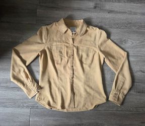 LOFT Suede Tan Blouse Size M