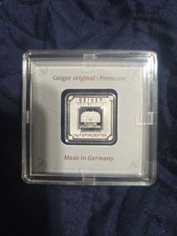 5g Geiger silver er bar in assay