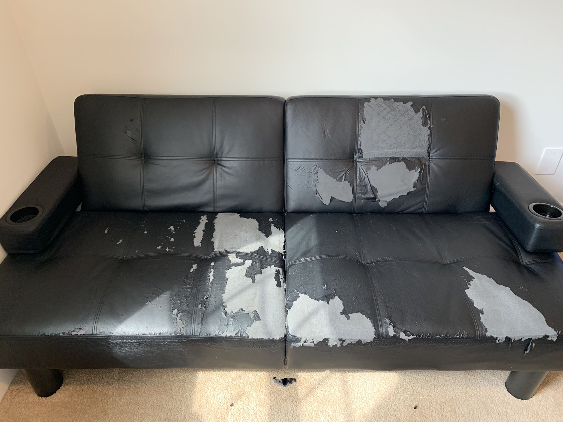 Free black leather couch