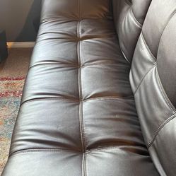 Leather Couch Converts To Bed 