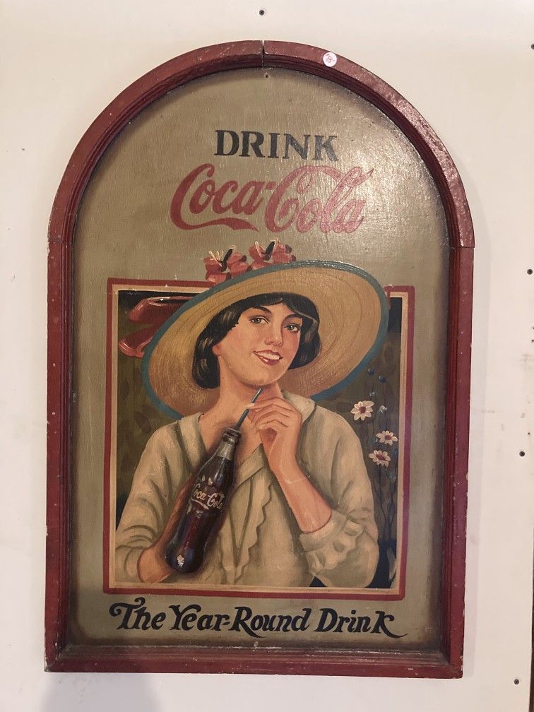 Handpainted" COCA COLA" Wooden Sign