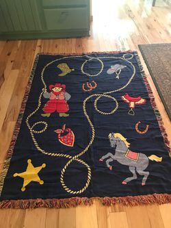 Western throw! Brand new !! About 6’ x41/2” darling and whimsical!!