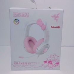 Hello Kitty Razor Headphones Razer Kraken Kitty V2 Wired USB A Gaming Headset with Kitty Ears and Chroma RGB Lighting - Hello Kitty Edition