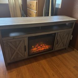 Tv stand entertainment center with fireplace