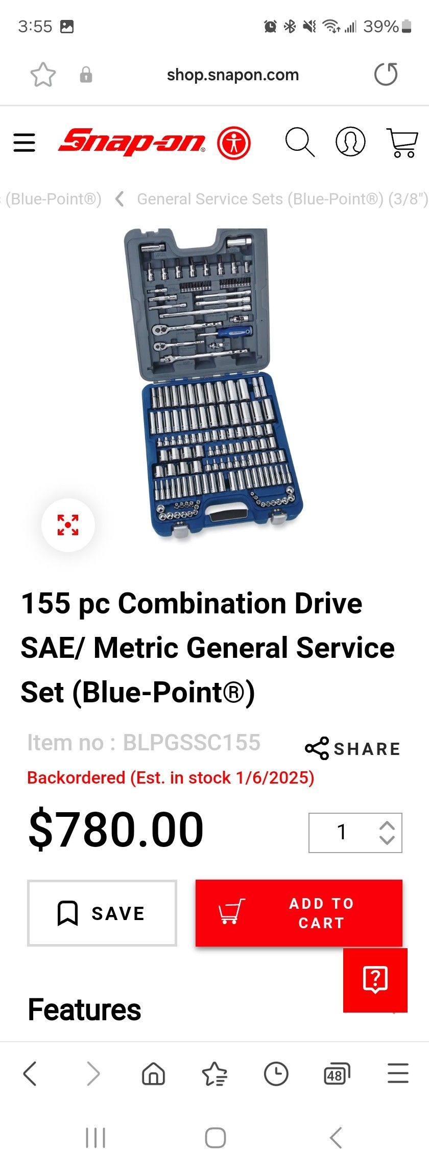 Bluepoint Socket Set BLPGSSC155
