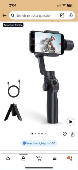 FUNSNAP Gimbal Stabilizer for iPhone, Phone Gimbal w/Focus Wheel Face Tracking for 16 15 Pro Max Android 3-Axis Phone Stabilizer for Video Recording V