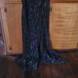 Black Sequin Dress Halloween Costume Witch 2X