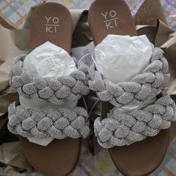 Yoki Rhinestone Rope Sandals Size 9 In Womens