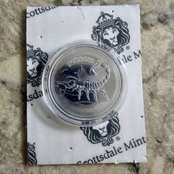 2017 1 oz Deathstalker Scorpion .999 Silver Coin Prooflike Rep of Chad (SEALED)