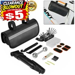 Bike Portable Tyre Bike Repair Kit Tool Bag Multi-function Tool Black