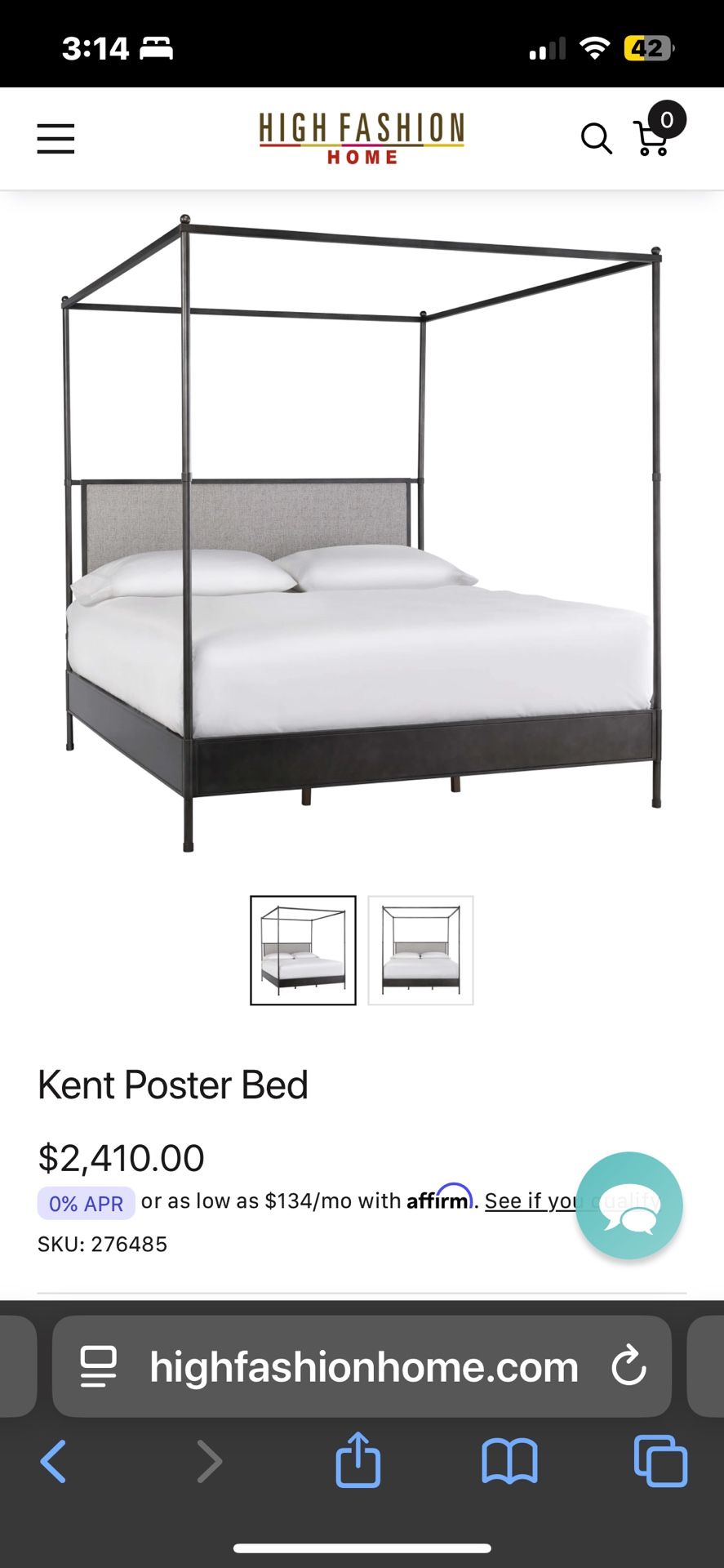 King Size Kent Poster Bed