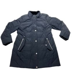 Arctic Expedition Down Black Parka Coat Women Large Designed in Canada