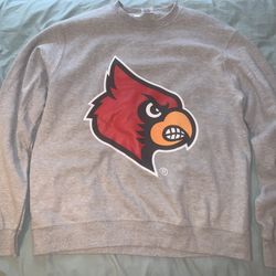 University of Louisville Cardinals NCAA Silver Sweater; Men’s L