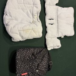 Stoke trip trap seat covers and skip hop grab and go double bottle bag