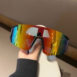 Millennium style future sense cycling windproof sunglasses men’s and women‘s hipster outdoor mountain climbing skiing dazzling large-frame sunglasses