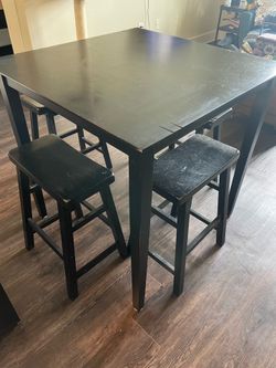 Square Bar Height Dining Table Solid Wood