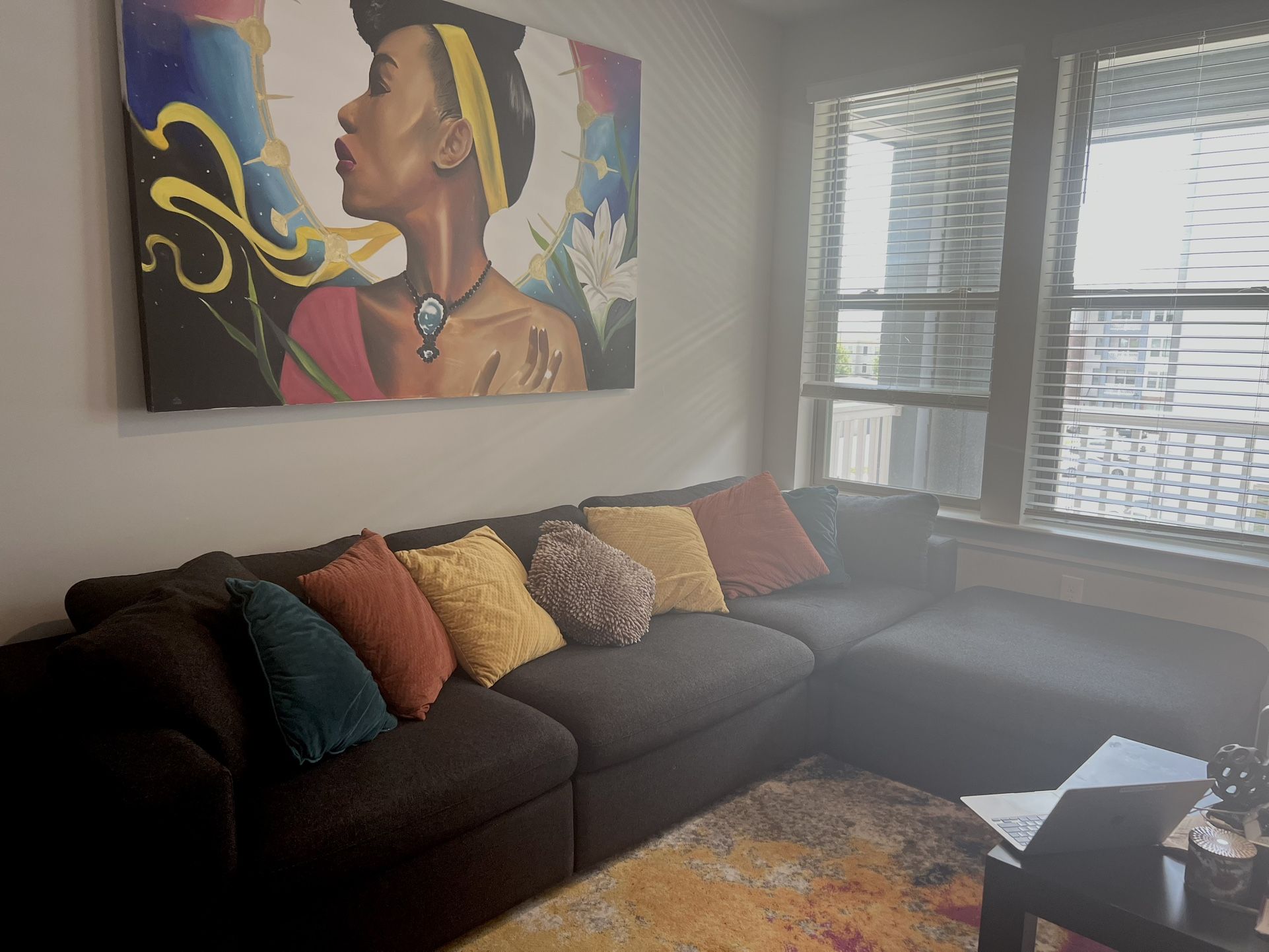 Gray Sectional Couch - LIKE NEW