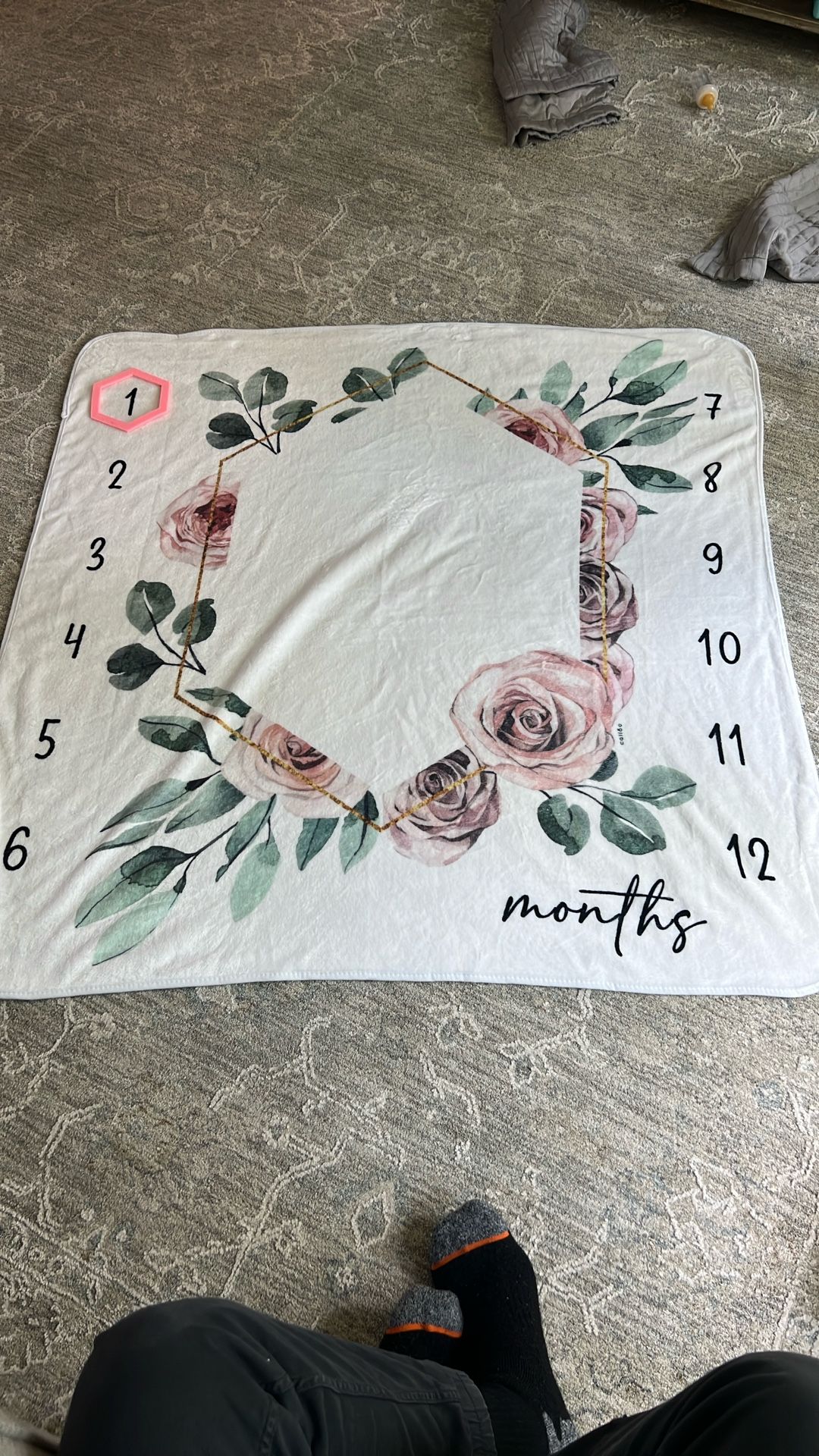 Baby Month Milestone blanket - Floral