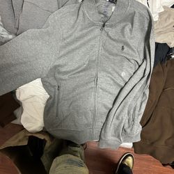 Large Grey Polo Zip