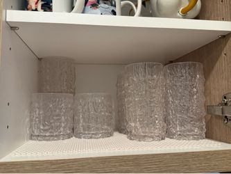 Set of 8 Textured Crystal-Style Drinking Glasses (plastic) all for $5