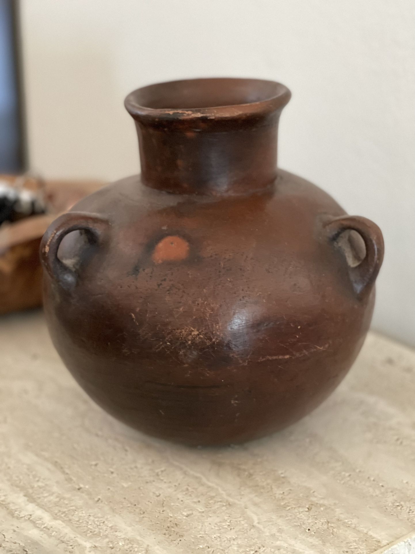9” Antique Mexican Water Jug Tarahumara 