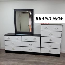 DRESSER WITH MIRROR AND CHEST 