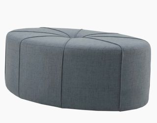 Blue Oval Ottoman